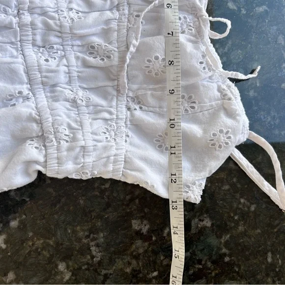 Hollister Eyelet Channeled Mini Dress. Y2K inspired. 100% cotton. Milkmaid. XS - Picture 7 of 14